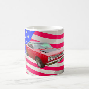 Mug Roadrunner 1968 de Plymouth et drapeau américain