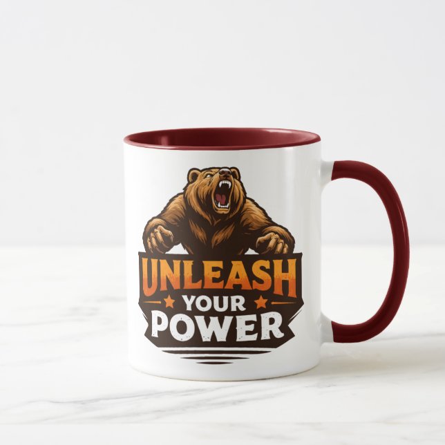 Mug Roaring Bear Strength Motivation Tee (Droite)