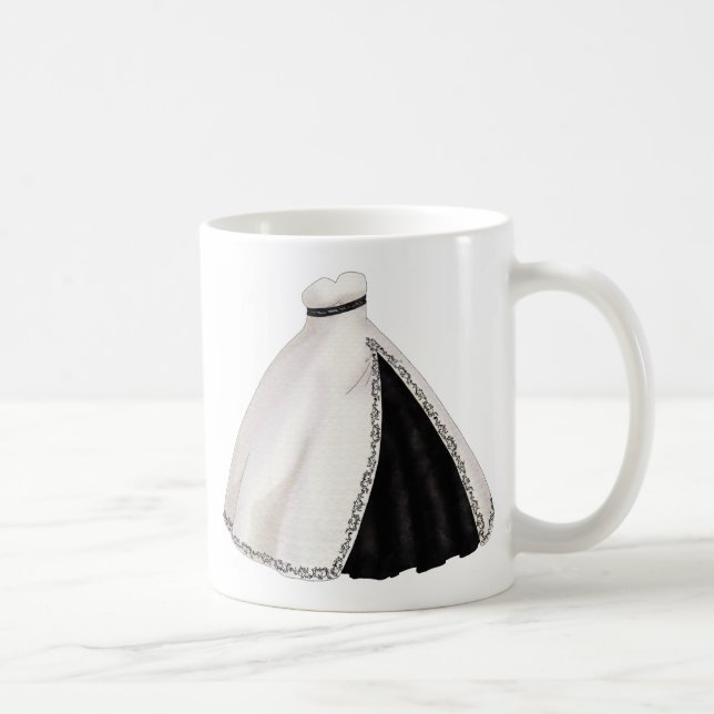 Mug Robe de mariage noire et blanche (Droite)