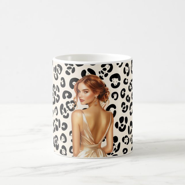 Mug Robe dorée à imprimé léopard rousse (Centre)