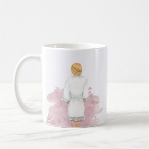 Mug Robe mariage rose vif future mrs monogramme