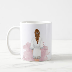 Mug Robe mariage rose vif future mrs monogramme