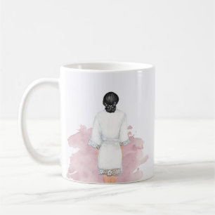 Mug Robe mariage rose vif future mrs monogramme