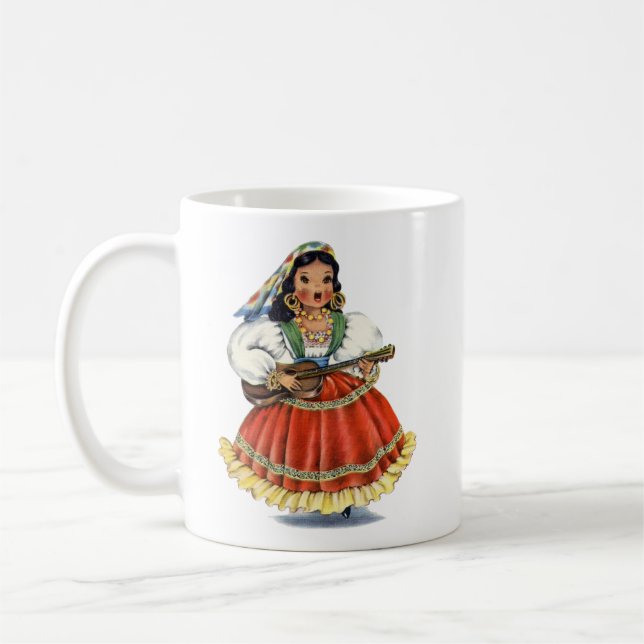 Mug Robe traditionnelle vintage de fille mexicaine (Gauche)