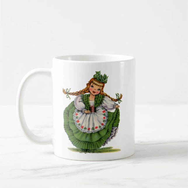 Mug Robe traditionnelle vintage irlandaise fille (Gauche)