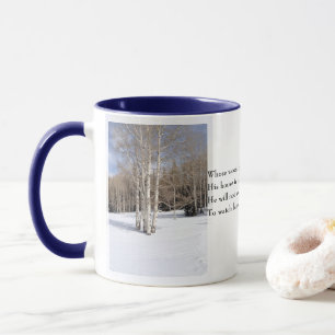 Mug Robert Frost Poem Stopper par Woods Soirée neige