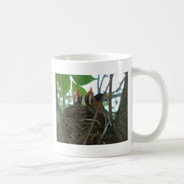 Mug Robin avec des bébés (Droite)