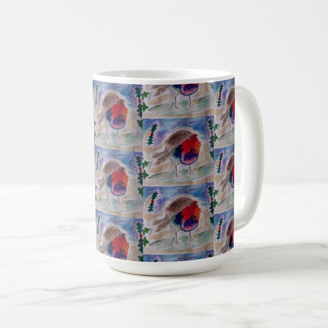 Mug Robin de Noël (Devant droit)
