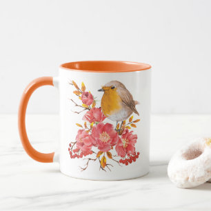 Mug Robin jaune et pavot rouge