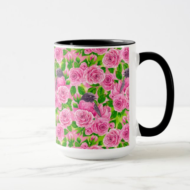 Mug Robin rose et rose (Droite)