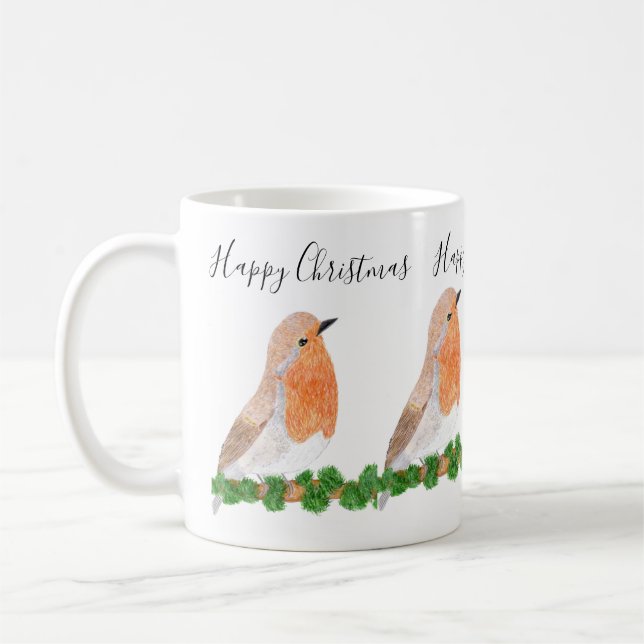 Mug Robin rouge Noël (Gauche)