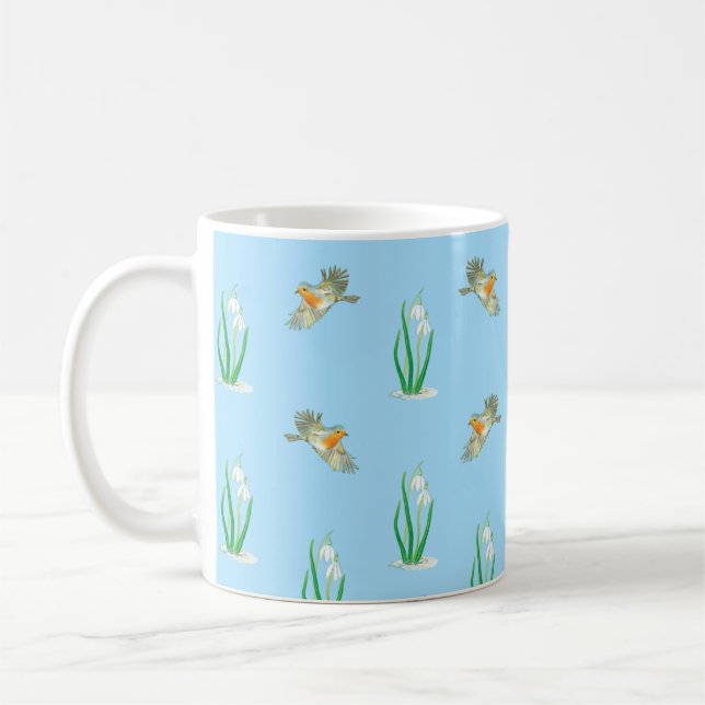 Mug Robins rouges et snowdrops (Gauche)