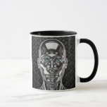 Mug Robot chromé futuriste<br><div class="desc">Apportez une touche de science-fiction à vos pauses café avec ce mug robot argent futuriste. Il représente un robot au visage chromé, au regard bleu saisissant, placé devant un fond spatial rempli d’étoiles. Ce design unique mêle technologie, modernité et imagination, parfait pour les fans de robots, d’espace et d’intelligence artificielle....</div>