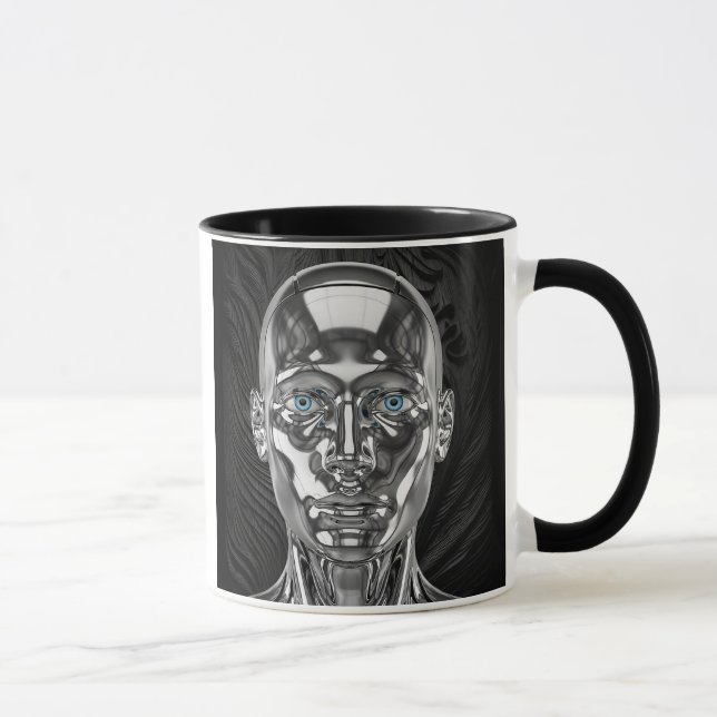 Mug robot chrome futuriste (Droite)