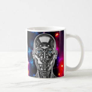 Mug  robot chrome galaxie futuriste