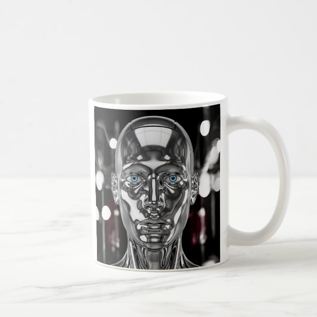Mug Robot chrome lumière futuriste (Droite)