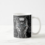 Mug Robot chrome yeux bleus<br><div class="desc">Ce mug robot chrome yeux bleus est le choix parfait pour les fans de design futuriste, de science-fiction et d’androïdes réalistes. Le visuel présente un androïde argenté au visage métallique brillant, avec des yeux bleus hypnotisants, plongé dans un décor sombre aux effets de liquide et d’énergie. Ce mug attire le...</div>