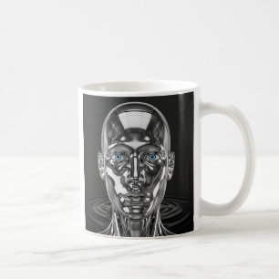 Mug Robot chromé yeux bleus
