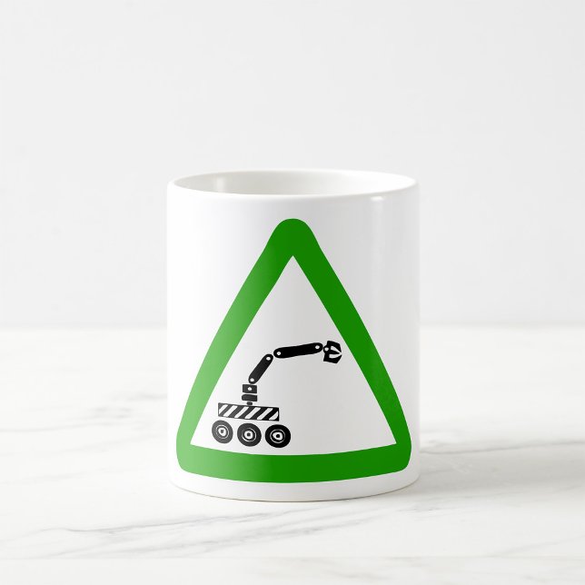 Mug Robot Crossing Warning Sign (Créateur téléchargé)