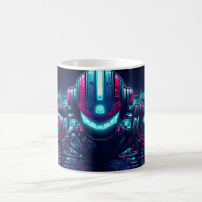 Mug Robot Cyberpunk Futuriste Neon Nourriture Ramen (Centre)