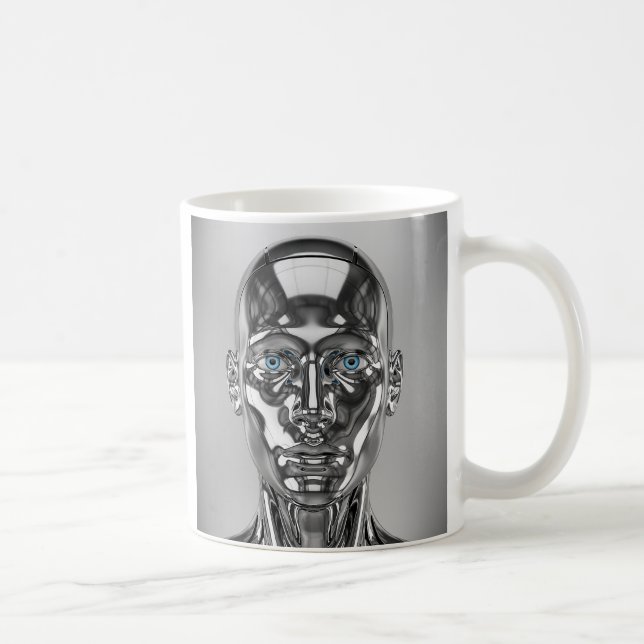 Mug Robot en métal chromé (Droite)
