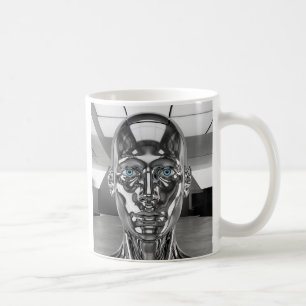 Mug Robot futuriste chrome réaliste