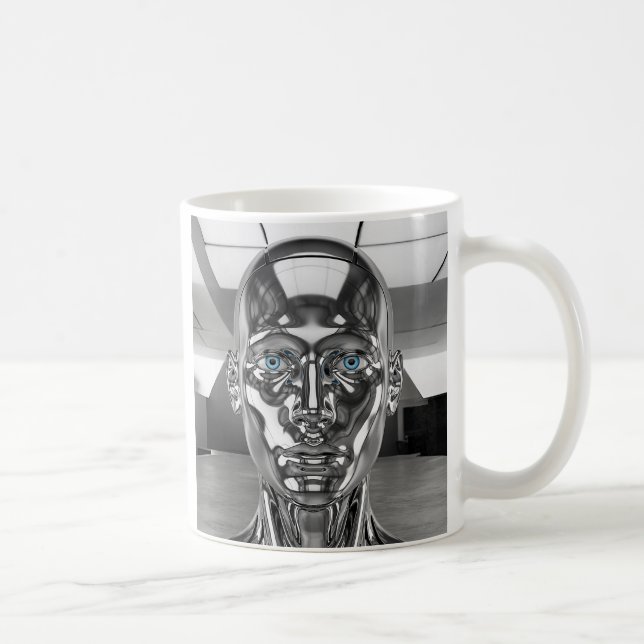 Mug Robot futuriste chrome réaliste (Droite)