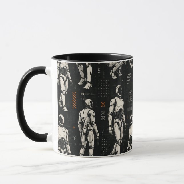 Mug Robot Humanoïde Futuriste | Art de Science-Fiction (Gauche)