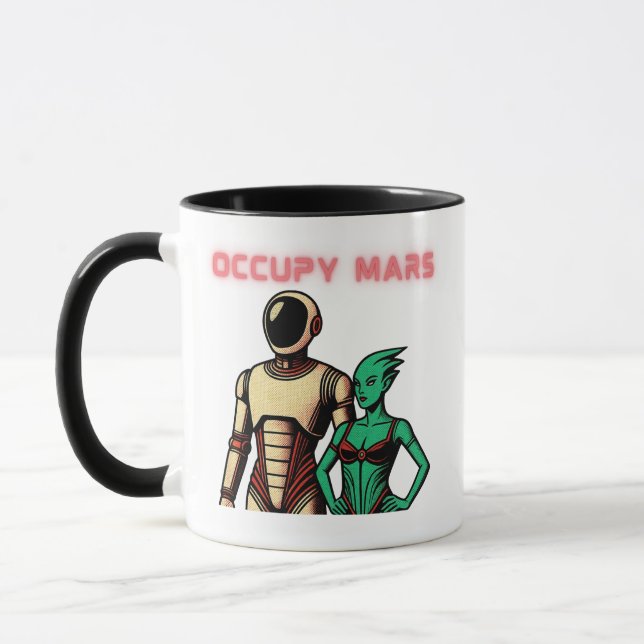 Mug Robot Humanoïde Futuriste sur une Planète Extrater (Gauche)