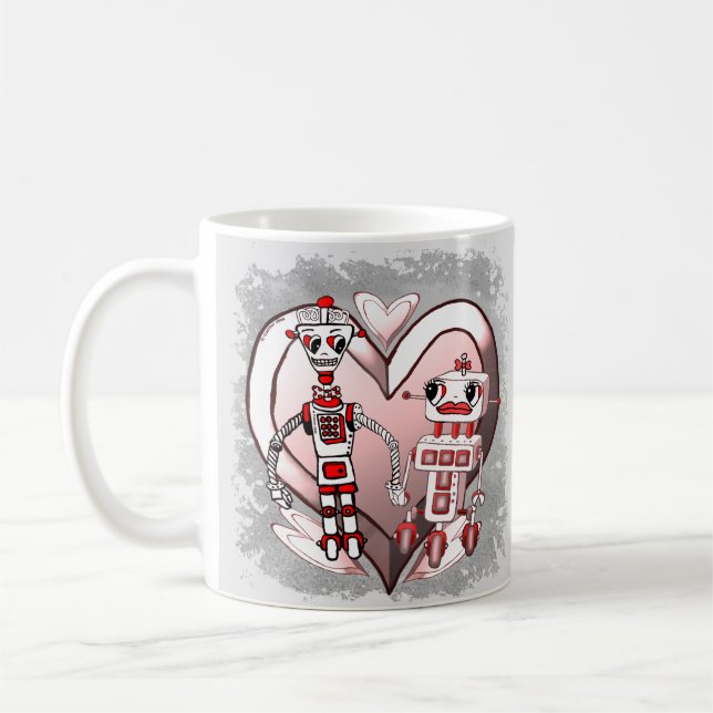 Mug Robots de science-fiction amoureux (Gauche)