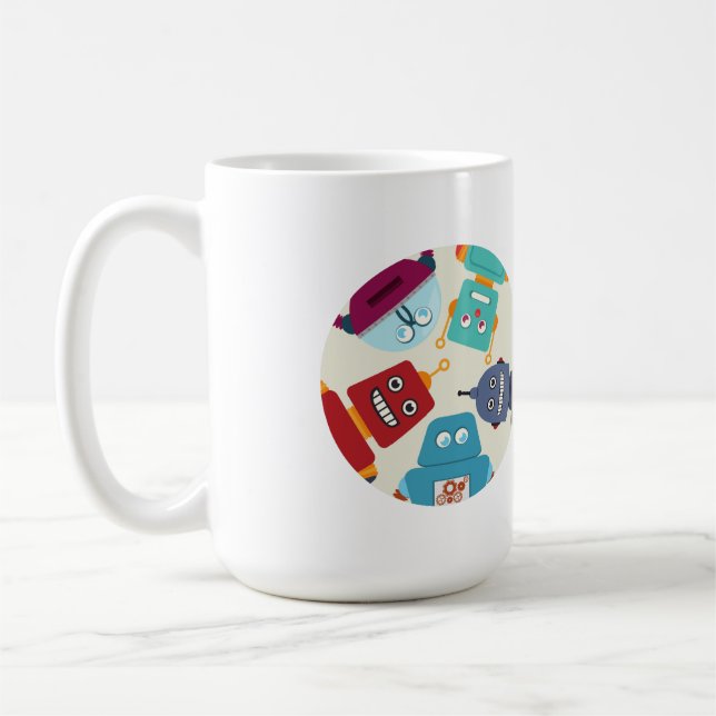 Mug robots qui regardent vers le bas (Gauche)