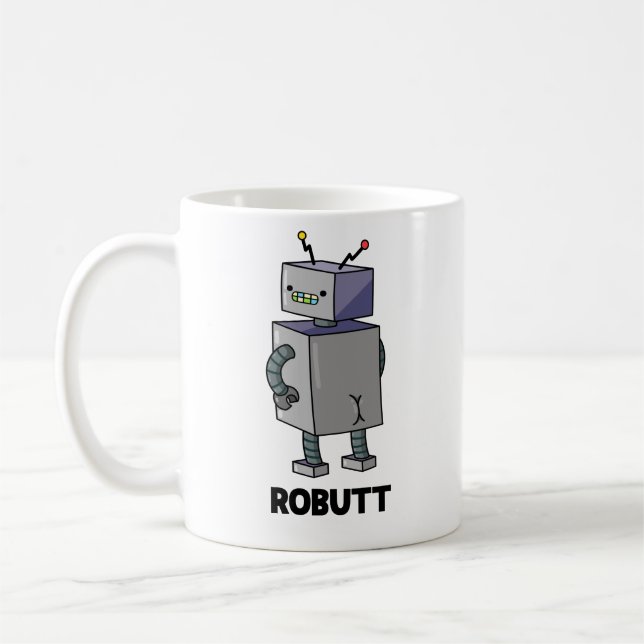Mug Robutt Funny Robot Pun (Gauche)