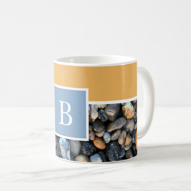 Mug Rocher de plage bleu orangé (Devant droit)