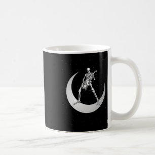 Mug Rock And Roll Skeleton Jouer Guitare Rock Sur Lune