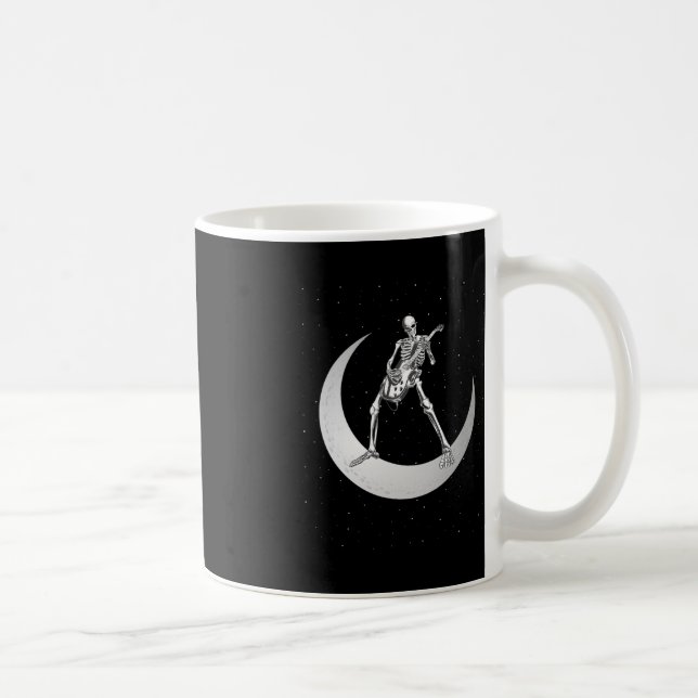 Mug Rock And Roll Skeleton Jouer Guitare Rock Sur Lune (Droite)