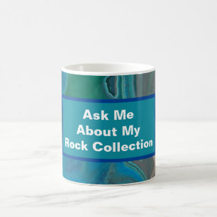 Mug Rock Collector Humour Bleu Vert Marbré Pierre