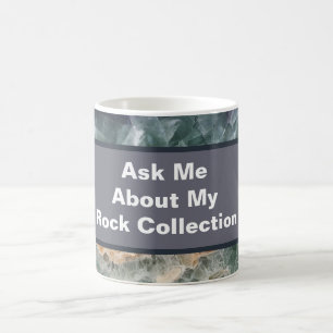 Mug Rock Collector Humour violet vert pierre polie