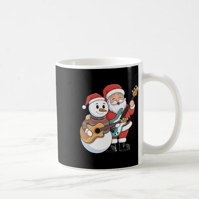 Mug Rock Guitare Snowman Et Père Noël Jouant De La Gui (Droite)