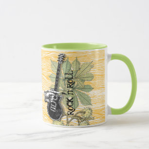 Mug Rock n Roll Guitare Barnwood Typographie Retro Mai