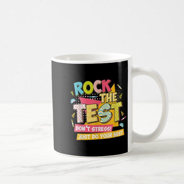 Mug Rock The Test Day Motivational Retro Teachers Test (Droite)