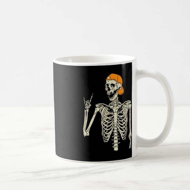 Mug Rocker Skeleton Casquette Skin Cool Halloween Punk (Droite)