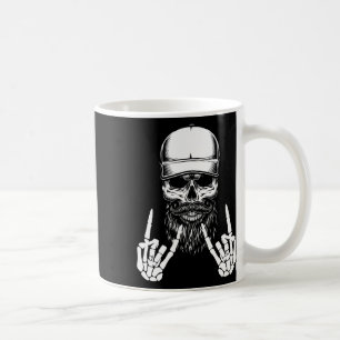 Mug Rocker Skeleton Casquette Skin Cool Halloween Punk