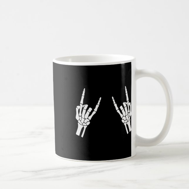 Mug Rocker Skeleton Rocher Main Rock Sur Costume Drôle (Droite)