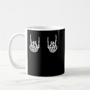 Mug Rocker Trendy Skeleton Hand Rock Sur Hallowee Amus