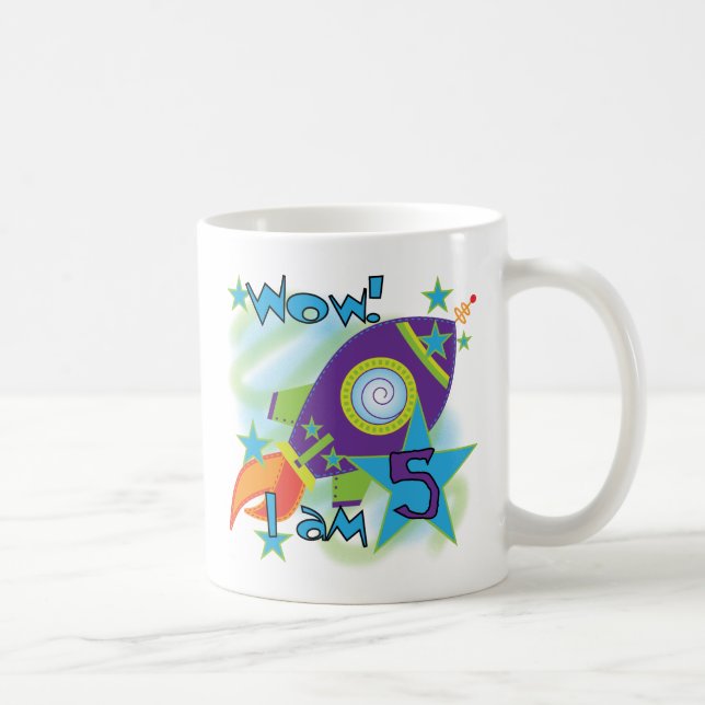 Mug Rocket Ship 5e Anniversaire T-shirts et cadeaux (Droite)