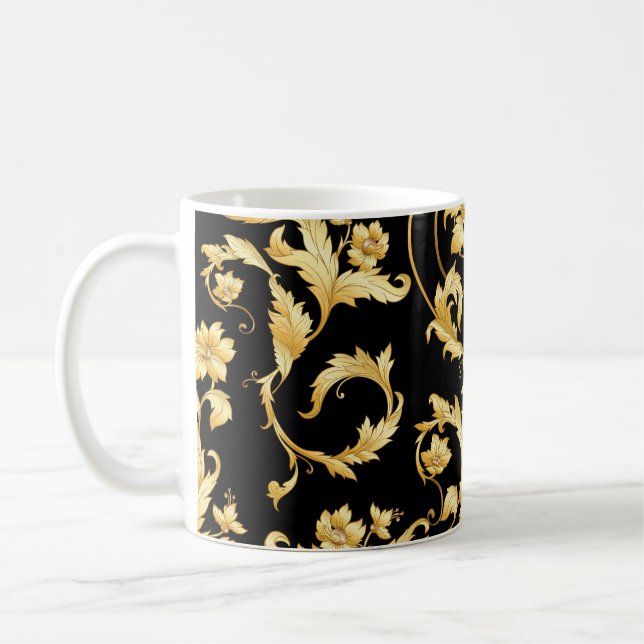 Mug Rococo baroque, motif floral victorien. (Gauche)