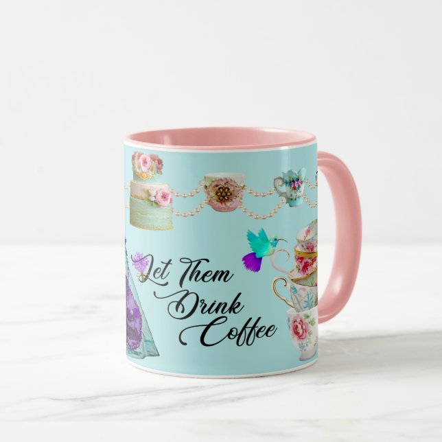 Mug Rococo Marie Antoinette Laissez-Les Boire Du Café (Devant droit)