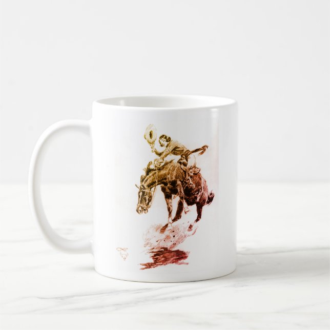 Mug Rodeo Cowgirl (par C.M. Russell) (Gauche)