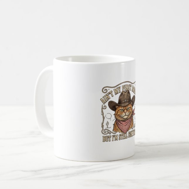 Mug Rodéo de Chat Cow-Boy Confus (Devant gauche)