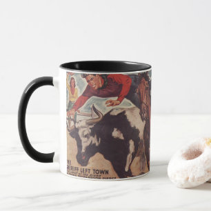 Mug Rodéo Western vintage Cowboy Steer Wrestling Rodéo